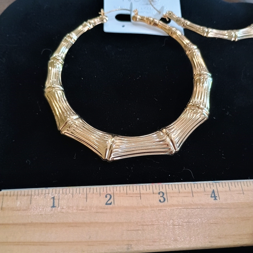 Yellow and Gold Women's Large earrings - Picture 5 of 5